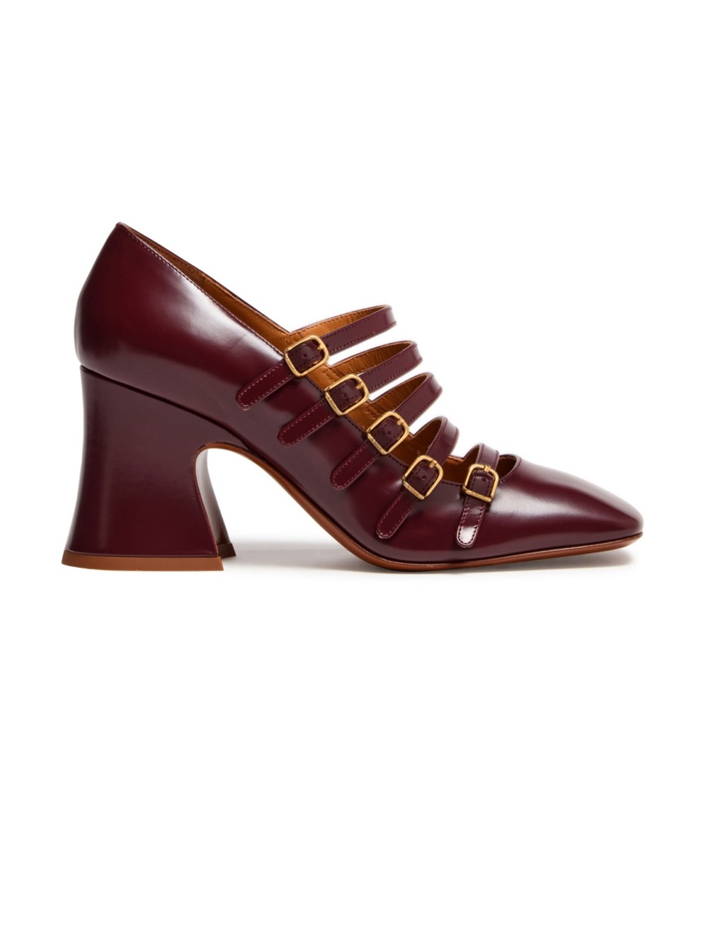 Chloe Janis Heels Burgundy Strappy